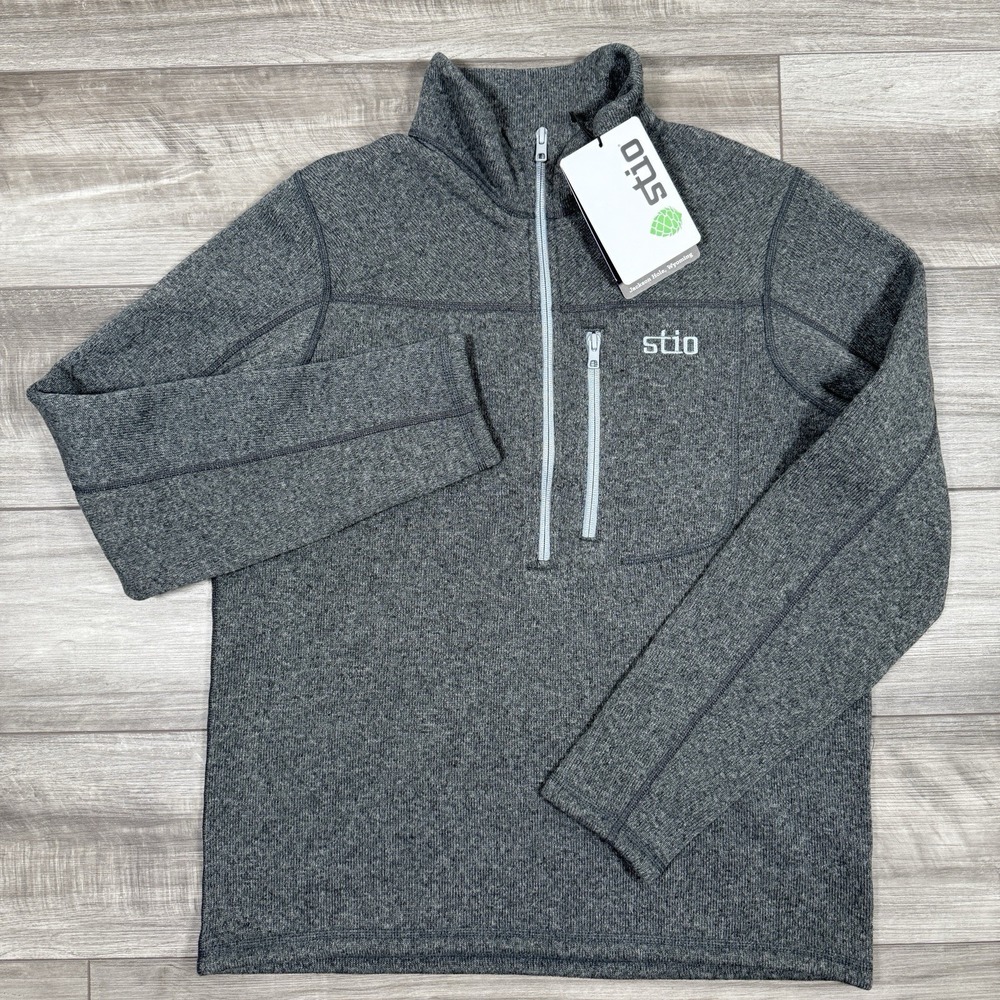STIO Men's Wilcox Fleece Half Zip‎ Pullover Sweater Jacket Gray Size Small NEW